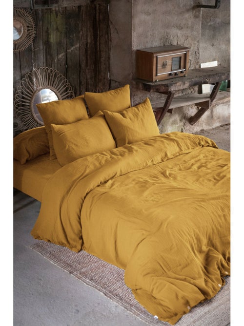 Drap-housse – double gaze de coton 125 g/m² – bonnet 30 cm - gaïa - Kiabi Drap-housse – double gaze de coton 125 g/m² – bonnet 30 cm - gaïa - Kiabi