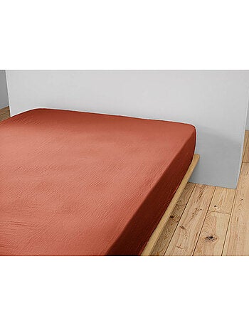 Drap-housse – double gaze de coton 125 g/m² – bonnet 30 cm - gaïa