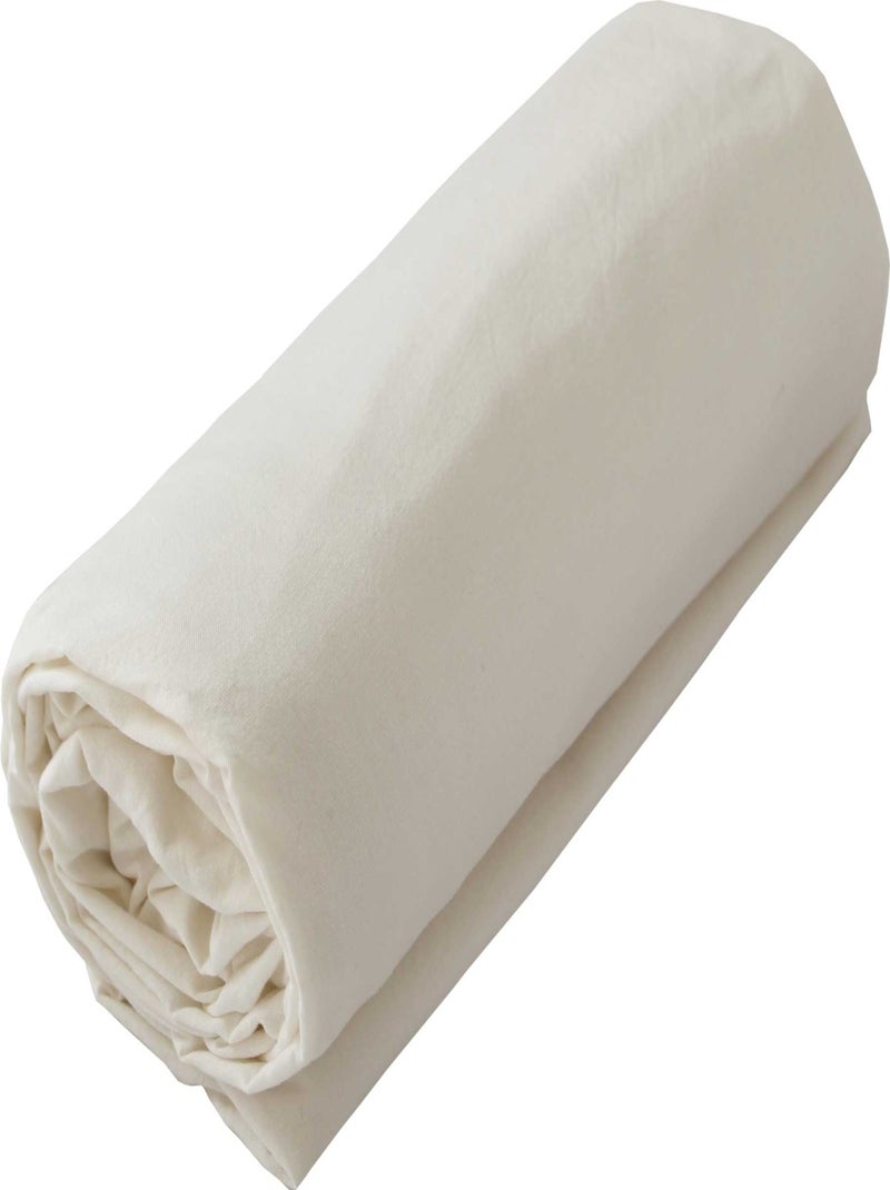 Drap housse en coton Lavé Oekotex Beige clair - Kiabi