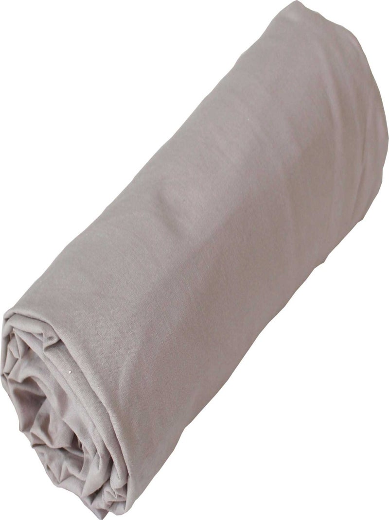 Drap housse en coton Lavé Oekotex Beige - Kiabi