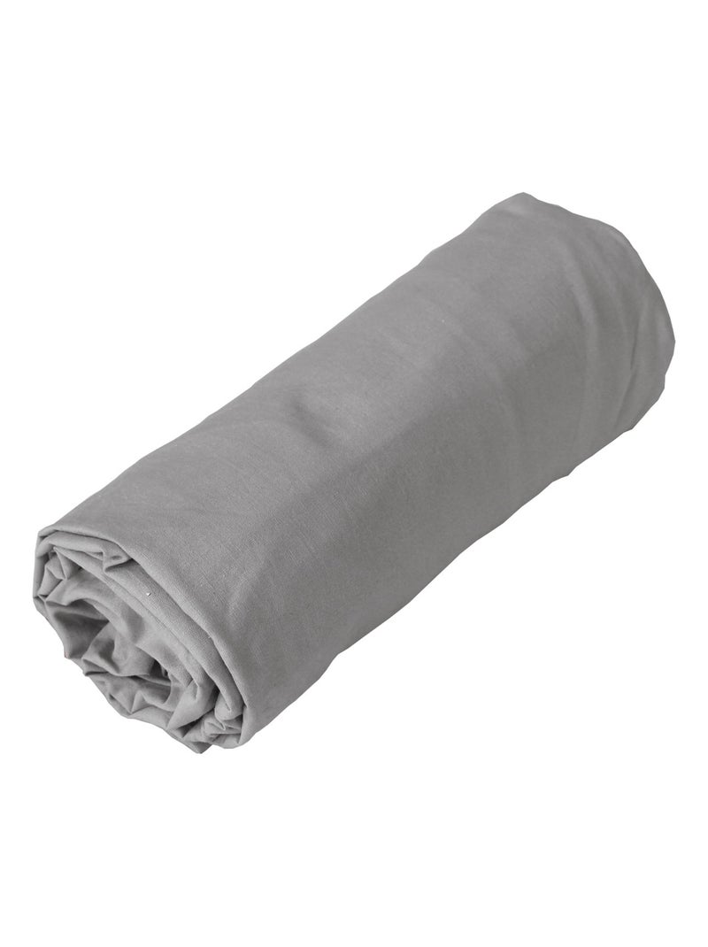 Drap housse en coton Lavé Oekotex Gris - Kiabi