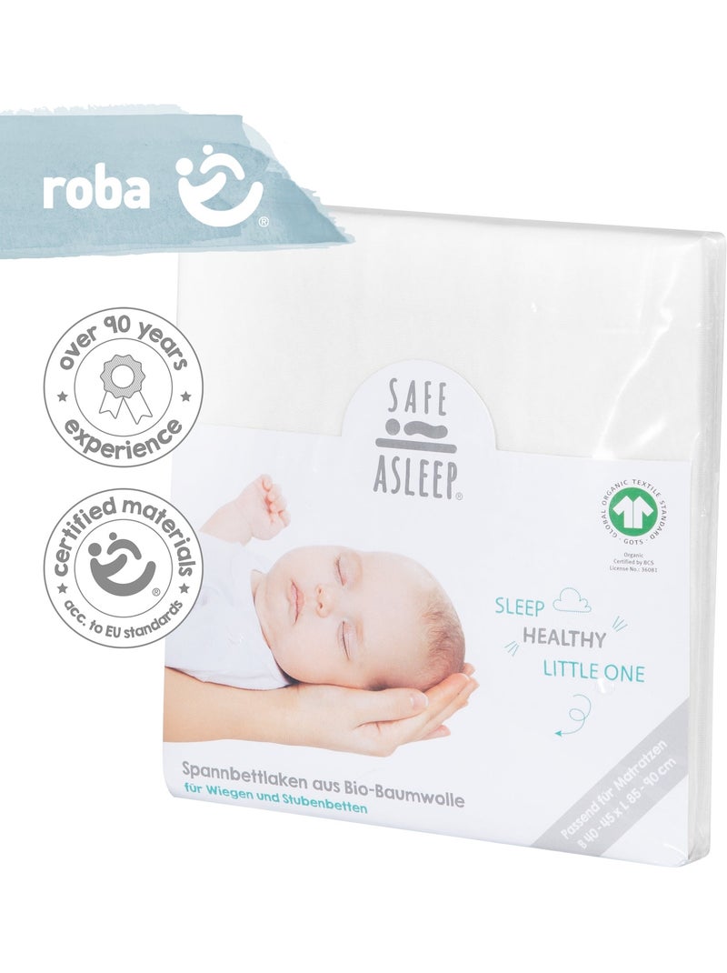 Drap-housse extensible en coton bio 'safe asleep®' - ROBA Blanc - Kiabi