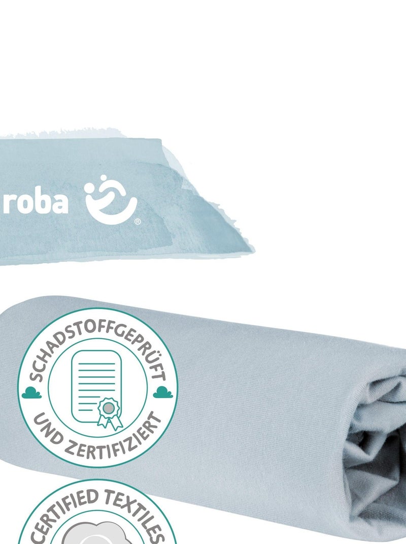 Drap housse extensible pour matelas bébé - ROBA 'lil planet' Bleu clair - Kiabi