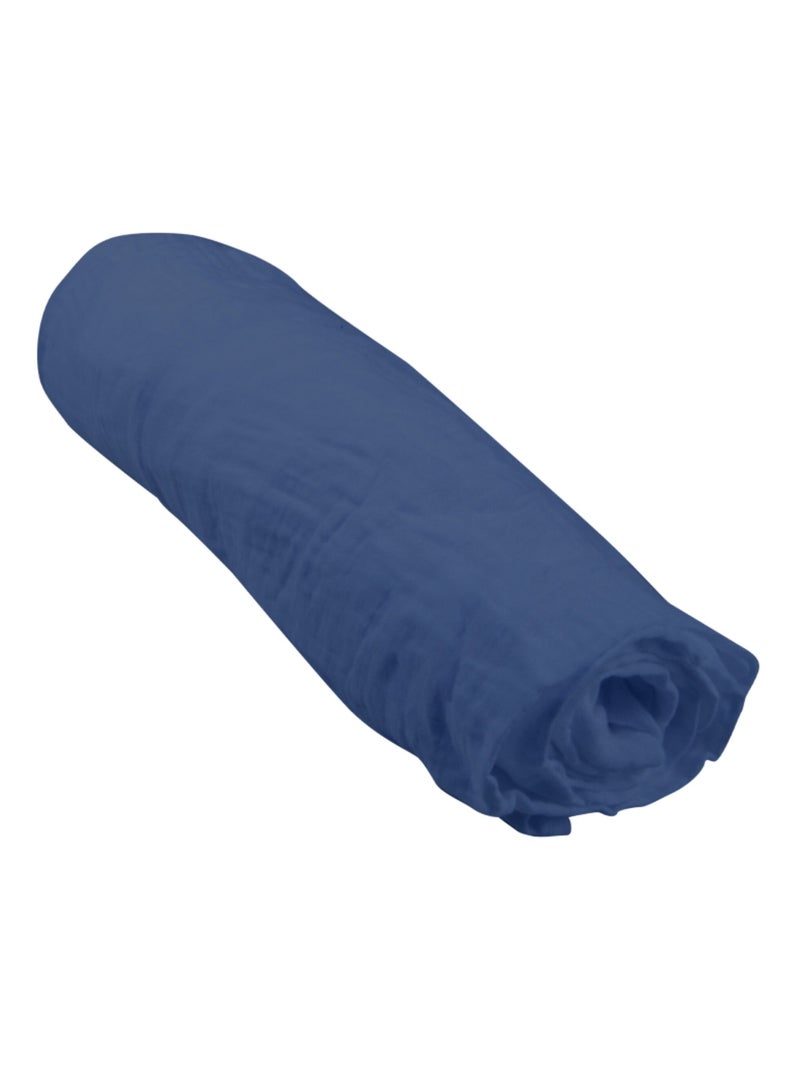 Drap housse Gaze de coton Douceur d'Intérieur Bleu - Kiabi