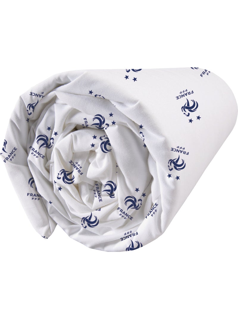 Drap-housse imprimé 100% coton, fff rayures Bleu - Kiabi