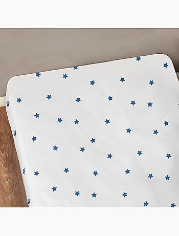 Drap-housse imprimé 100% coton, nuit etoilée
