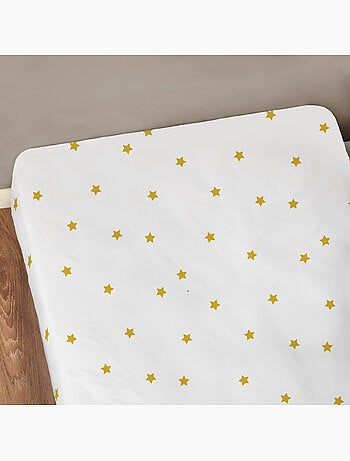 Drap-housse imprimé 100% coton, nuit etoilée
