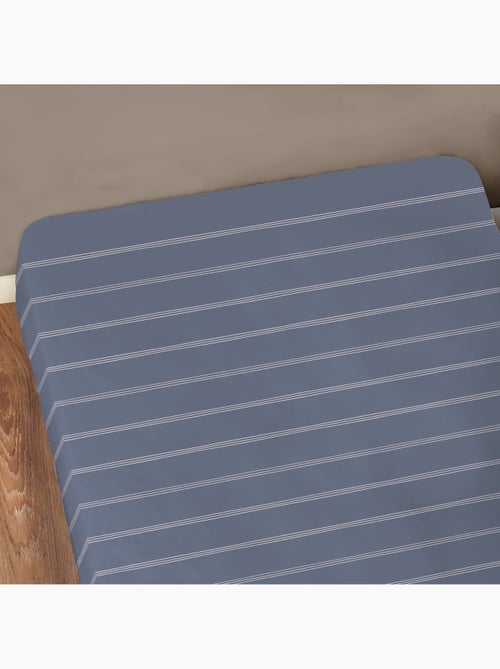 Drap-housse imprimé 100% coton, urban stripes - Kiabi Drap-housse imprimé 100% coton, urban stripes - Kiabi