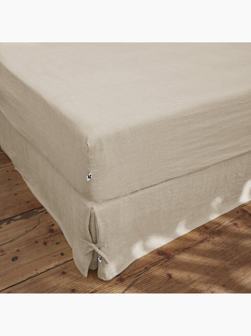 Drap housse – lin lavé français luxe - bonnet 30 cm - soline - Kiabi Drap housse – lin lavé français luxe - bonnet 30 cm - soline - Kiabi