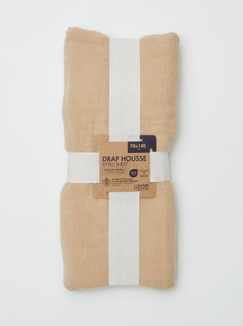 Drap housse lit bébé 70 x 140 cm en double gaze de coton - Kiabi Home - Kiabi