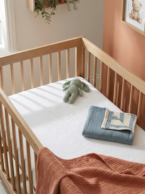 Drap housse lit bébé (70x140) en double gaze de coton - Kiabi Home - Kiabi