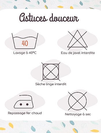 Drap housse lit bébé modèle feuille