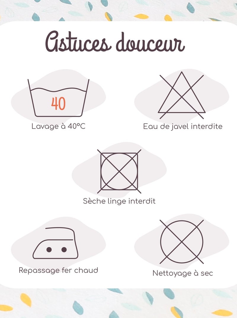 Drap housse lit bébé modèle feuille Blanc - Kiabi
