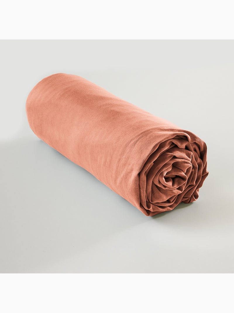 Drap-housse – lyocell uni lysandre – bonnet 30 cm Terracotta - Kiabi