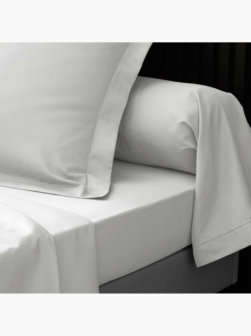 Drap housse qualité hôtel + 2 taies en percale 78 fils Blanc - Kiabi