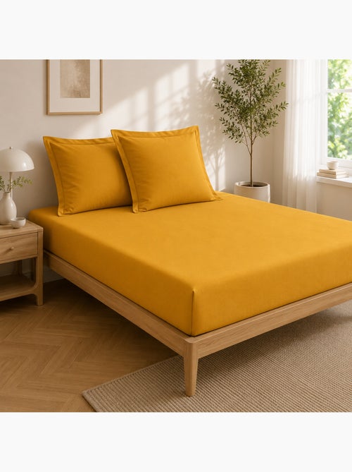 Drap housse qualité hôtel + 2 taies en percale 78 fils - Kiabi