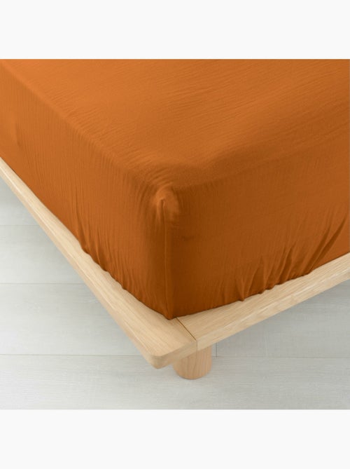 Drap-housse sienna – gaze de coton & coton 57 fils – bonnet 30 cm - Kiabi