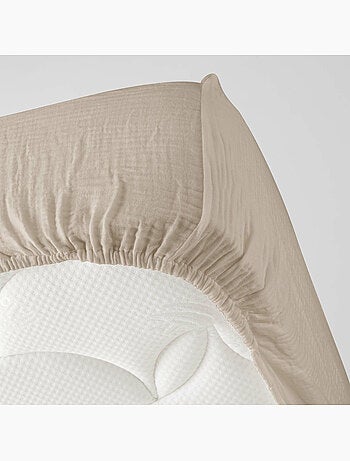 Drap-housse sienna – gaze de coton & coton 57 fils – bonnet 30 cm