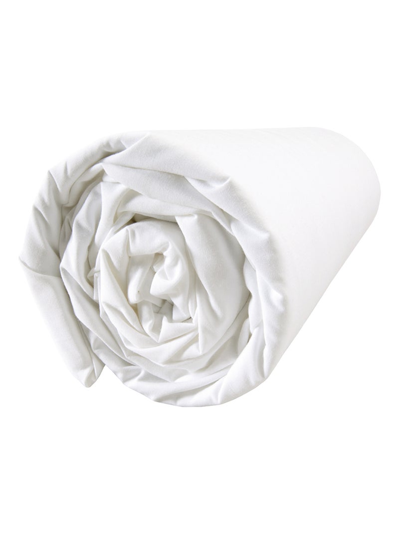 Drap-housse uni 100% coton, douce nuit Blanc - Kiabi