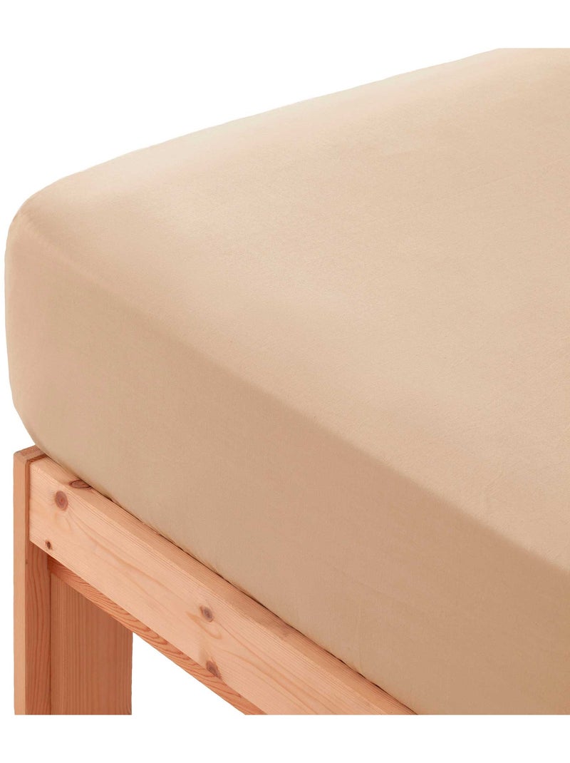 Drap-housse uni 100 % coton, pour matelas jusqu’à 30 cm de hauteur - Gamusi. Marron noisette - Kiabi