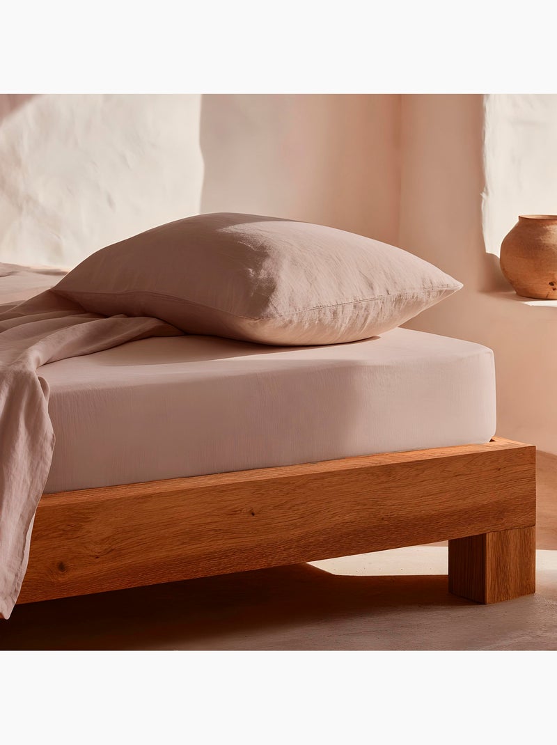 Drap-housse uni 100 % coton, pour matelas jusqu’à 30 cm de hauteur - Gamusi. Rose - Kiabi