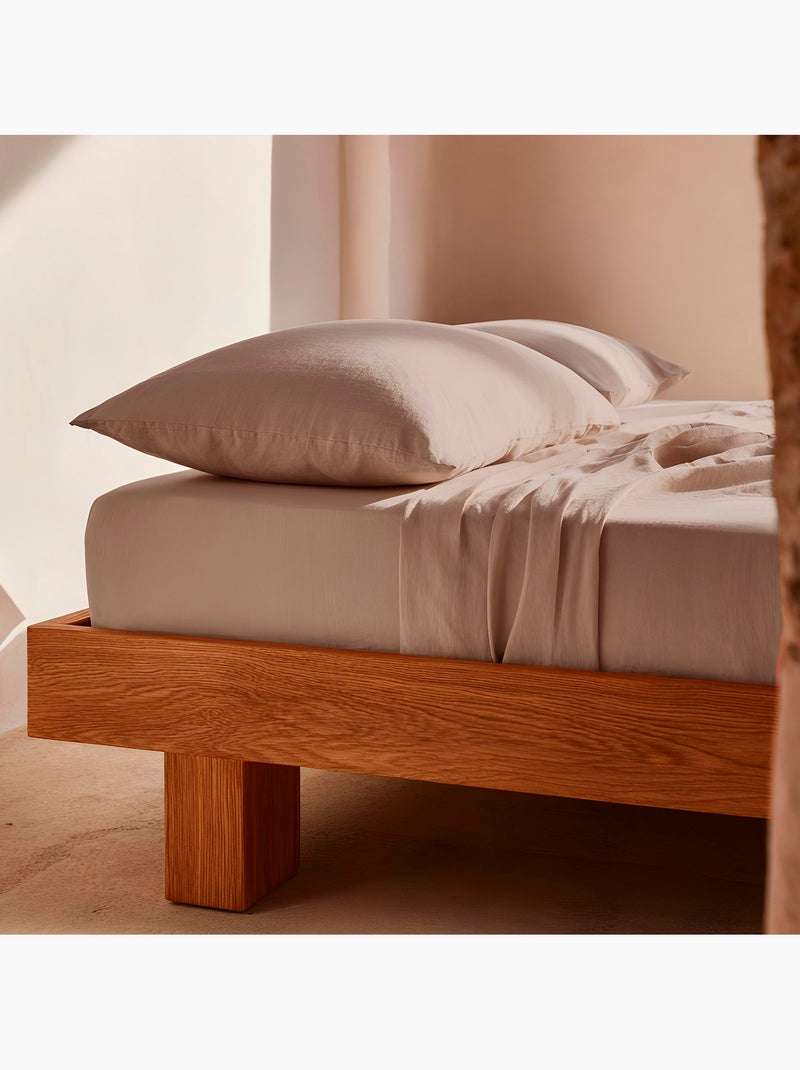 Drap-housse uni 100 % coton, pour matelas jusqu’à 30 cm de hauteur - Gamusi. Rose - Kiabi