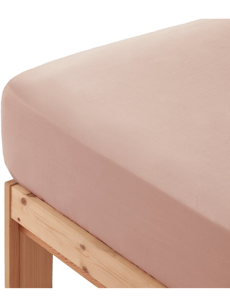 Drap-housse uni 100 % coton, pour matelas jusqu’à 30 cm de hauteur - Gamusi. Rose - Kiabi