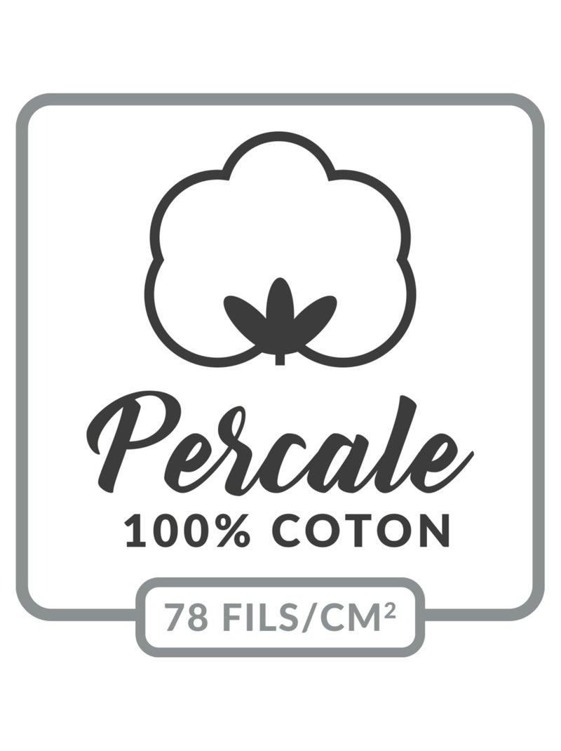 Drap housse uni 100% percale de coton origine Blanc - Kiabi