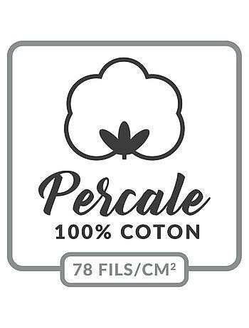 Drap housse uni 100% percale de coton origine