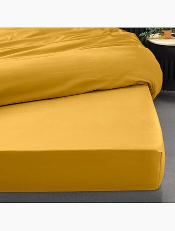 Drap housse uni 100% percale de coton origine