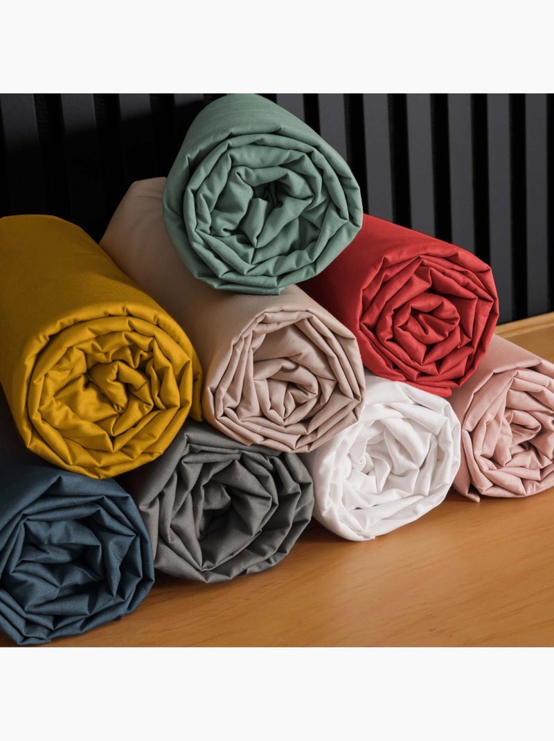 Drap housse uni 100% percale de coton origine Vert tilleul - Kiabi