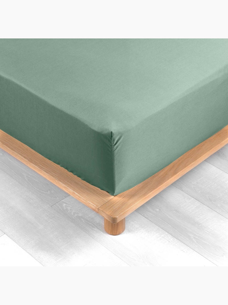 Drap Housse Uni 100% Percale de Coton ORIGINE Vert tilleul - Kiabi