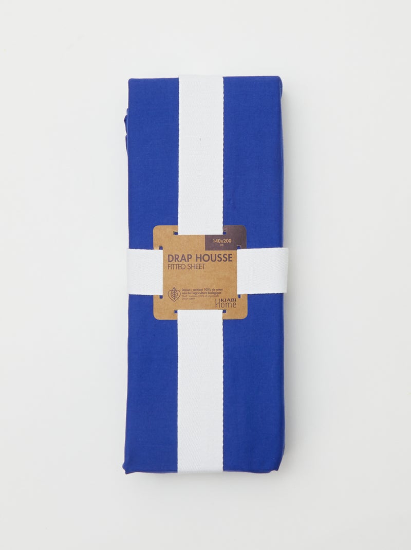 Drap housse uni 140 x 200 cm Bleu - Kiabi