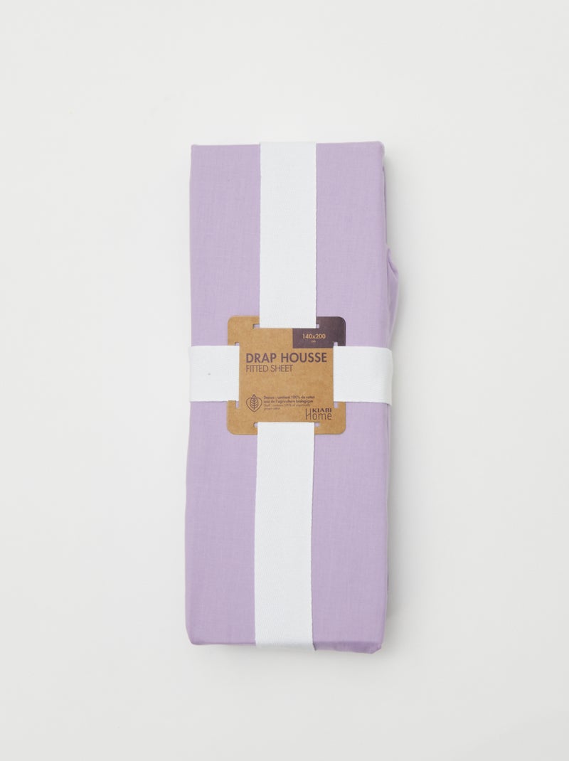 Drap housse uni 140 x 200 cm Violet - Kiabi
