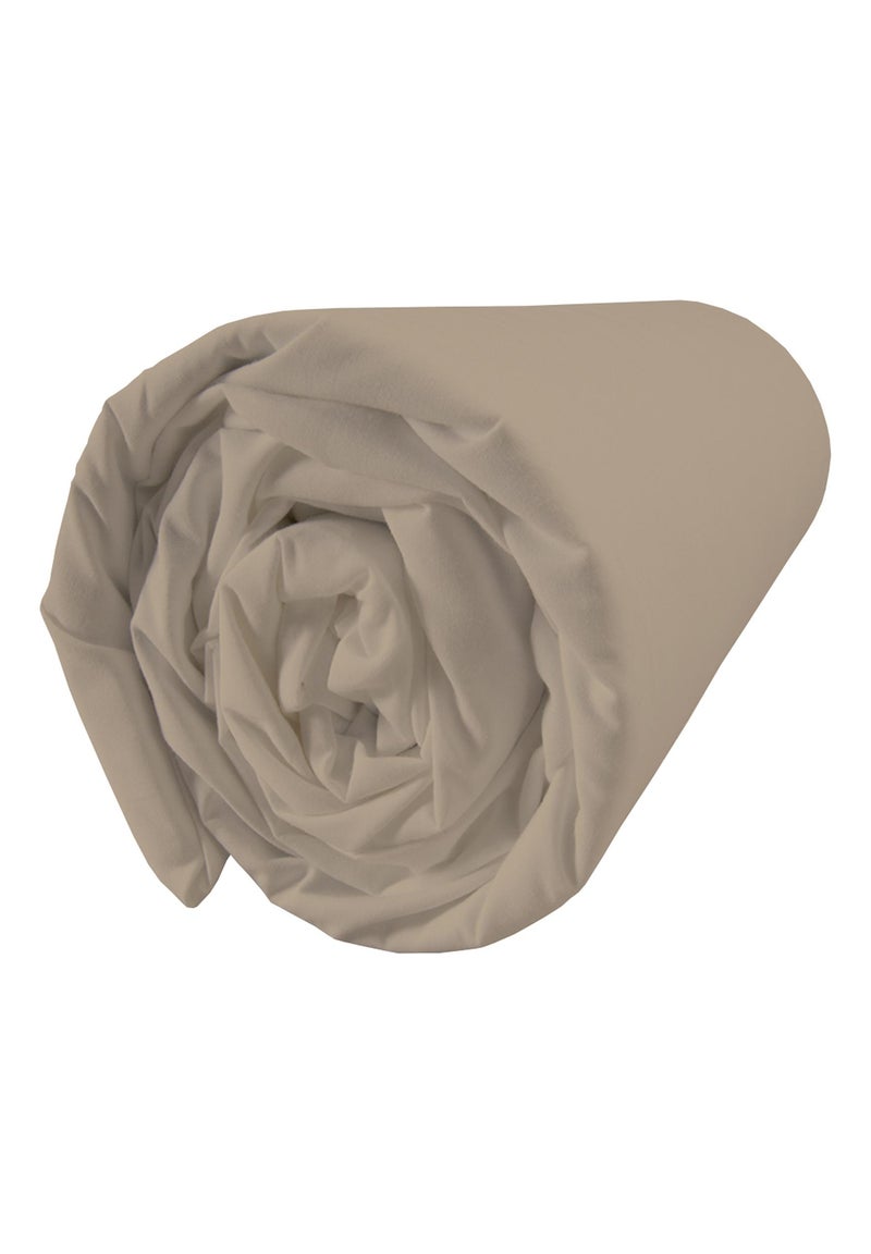 Drap-housse uni en percale, coton bio Taupe - Kiabi