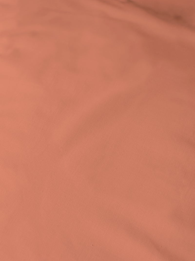 Drap-housse uni en percale, coton bio Terracotta - Kiabi