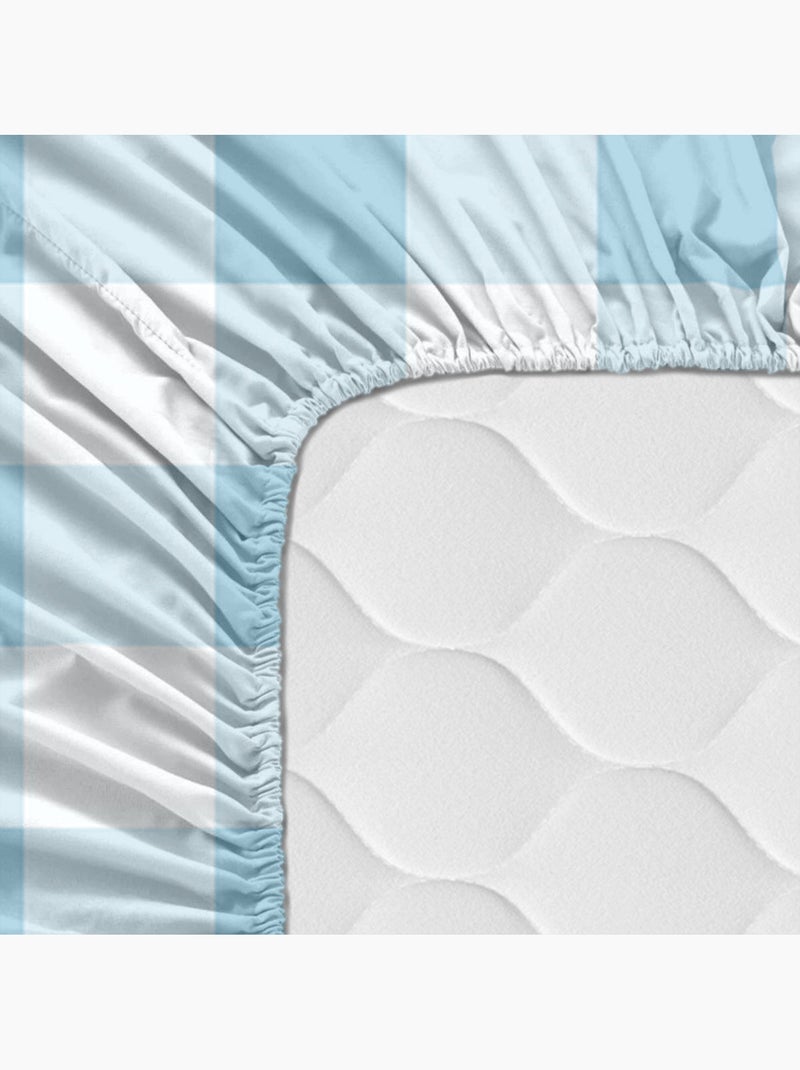 Drap-housse vichy "happyfriday" Bleu - Kiabi