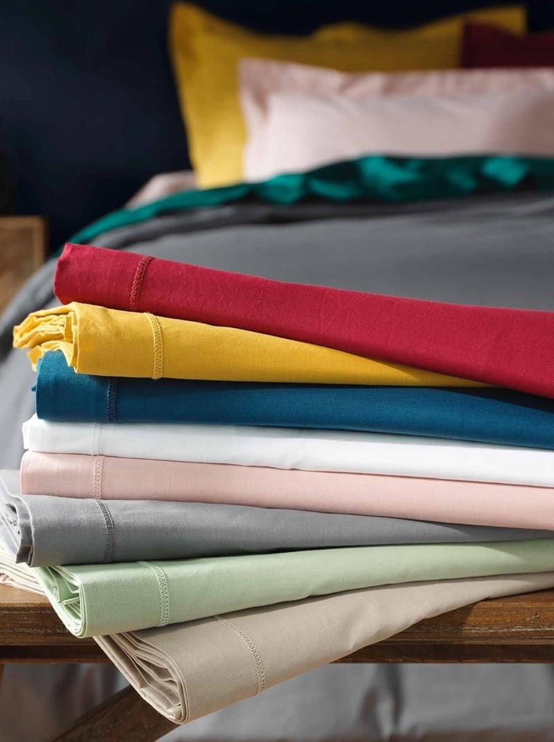 Drap plat coton 57 fils noa promo linge Jaune - Kiabi