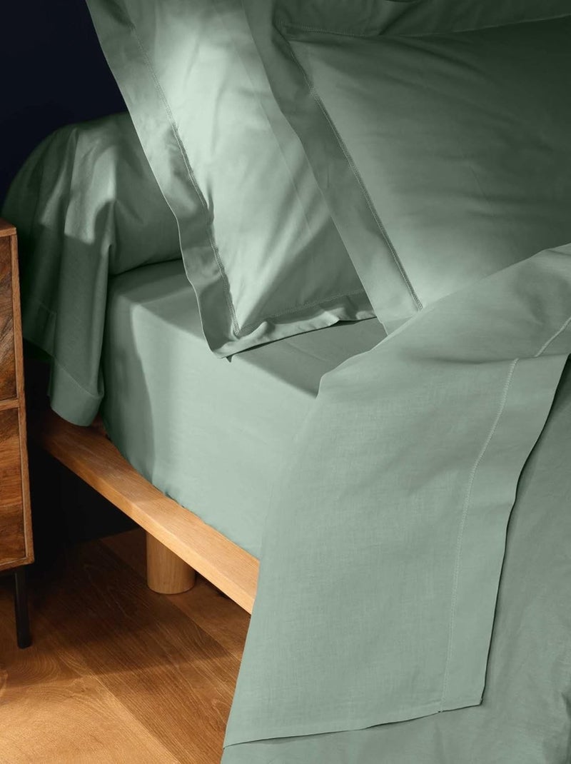 Drap plat coton 57 fils noa promo linge Vert - Kiabi