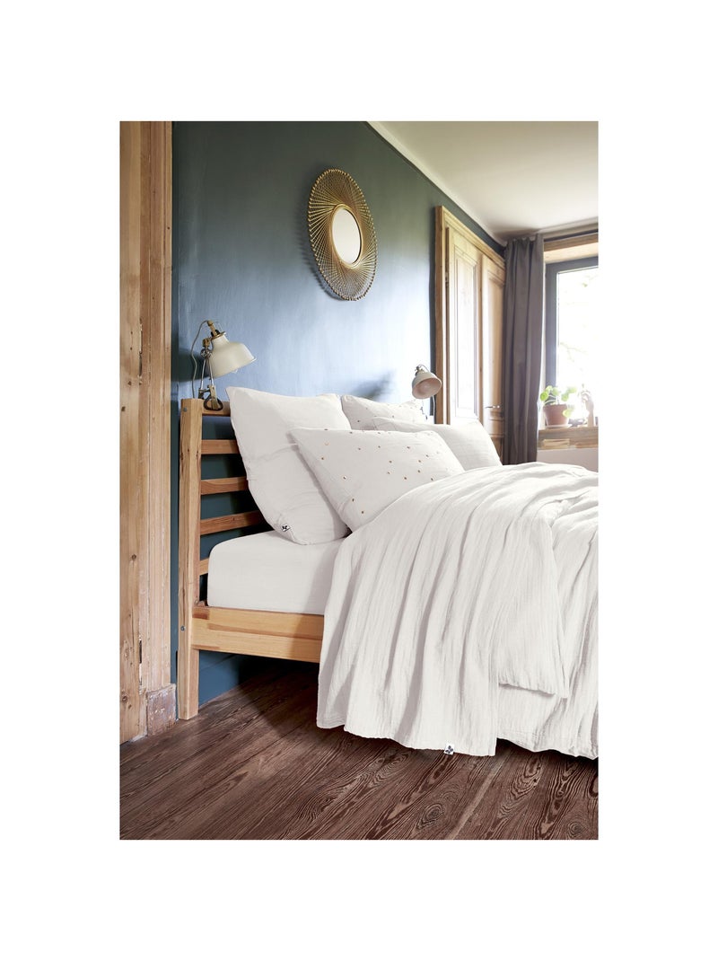 Drap plat – double gaze de coton luxe – gaïa Blanc - Kiabi