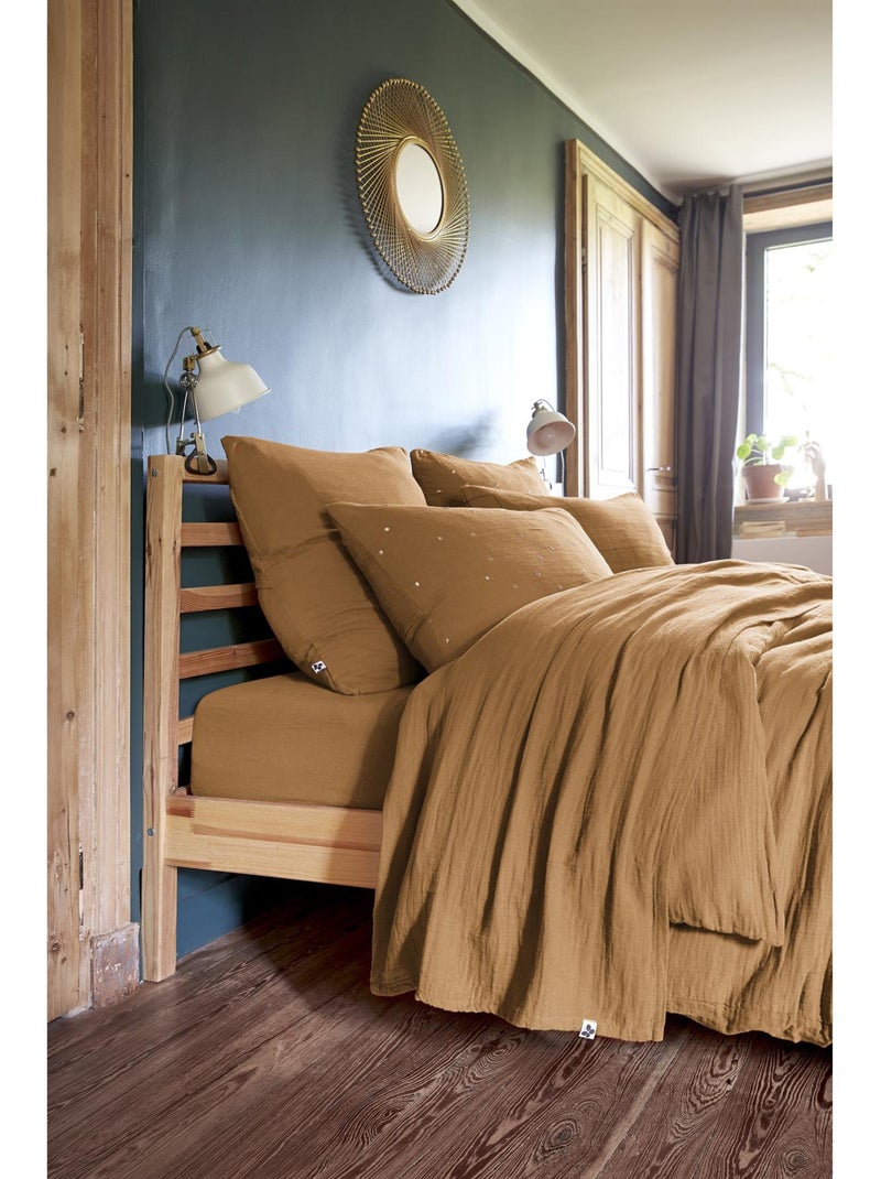 Drap plat – double gaze de coton luxe – gaïa Camel - Kiabi