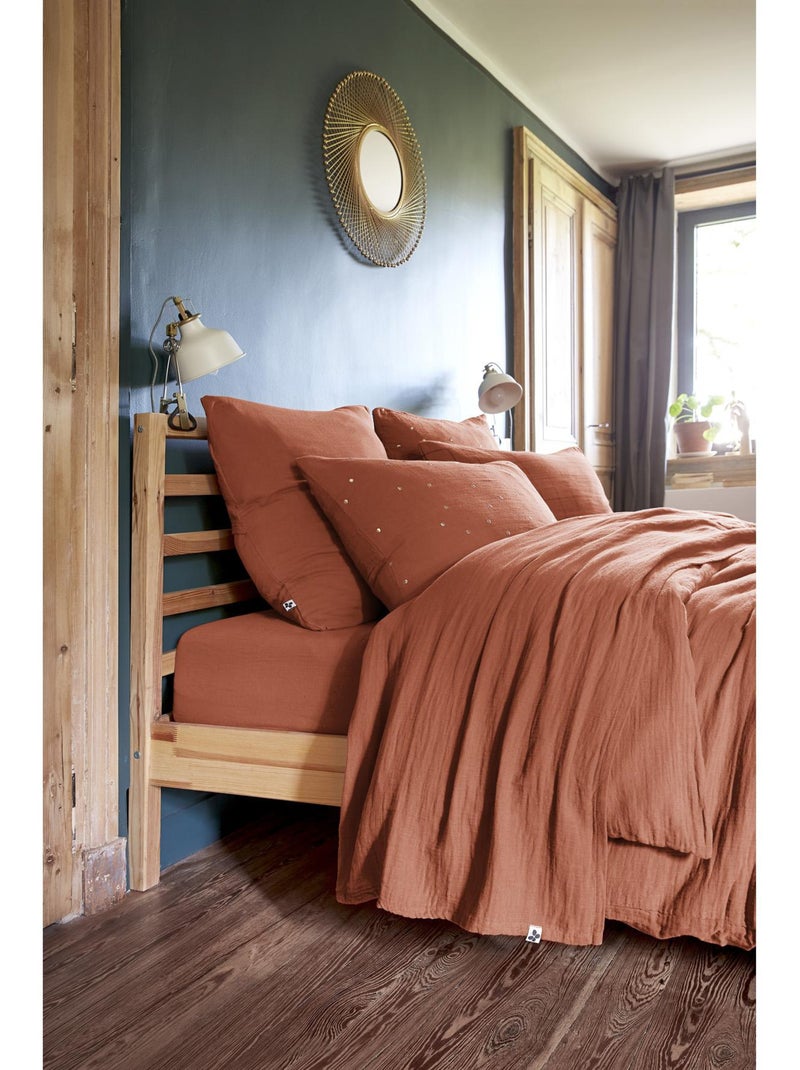 Drap plat – double gaze de coton luxe – gaïa Terracotta - Kiabi