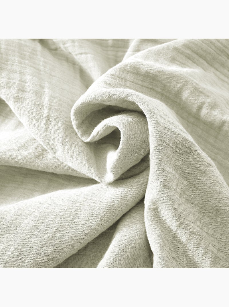Drap plat – double gaze de coton luxe – gaïa Vert d'eau - Kiabi