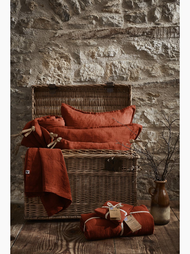 Drap plat – lin lavé français - soline Rose - Kiabi