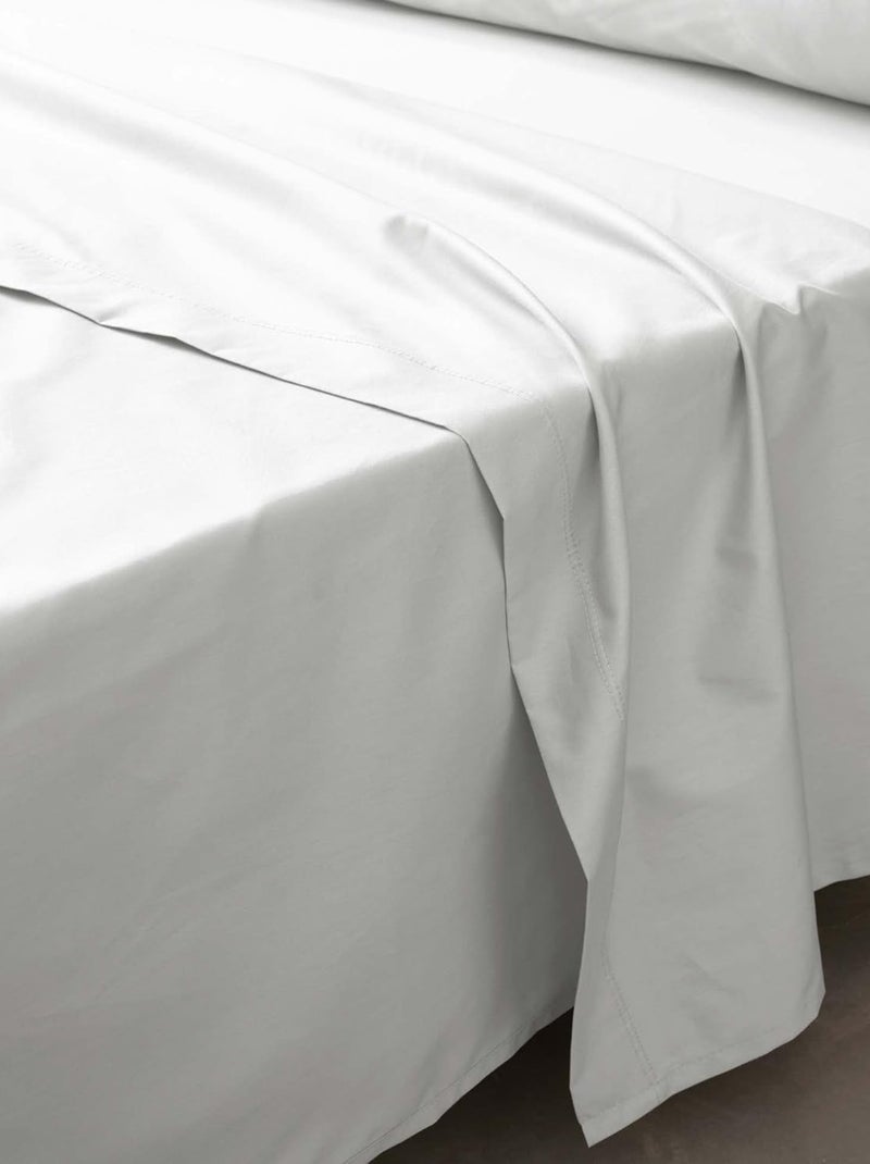 Drap plat percale de coton 78fils lia promo linge Blanc - Kiabi