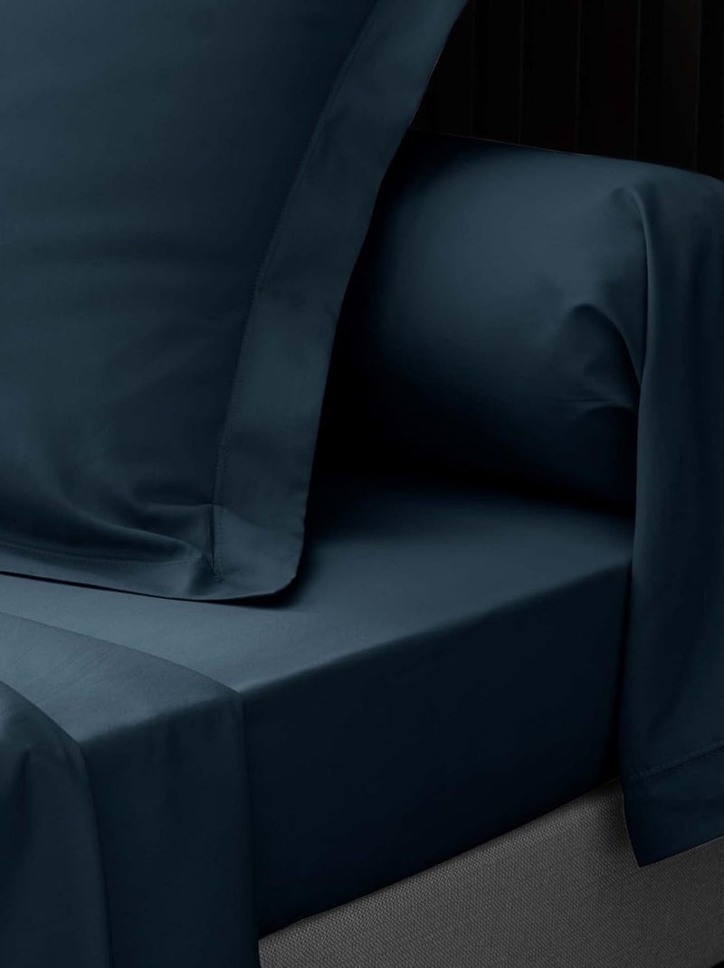 Drap plat percale de coton 78fils lia promo linge Bleu - Kiabi