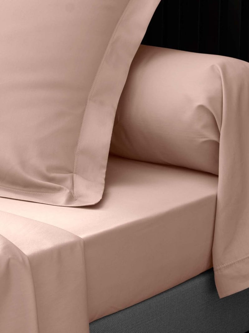 Drap plat percale de coton 78fils lia promo linge Rose - Kiabi