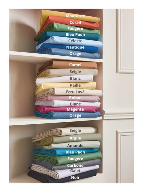 Drap plat uni en 100 % coton - Kiabi