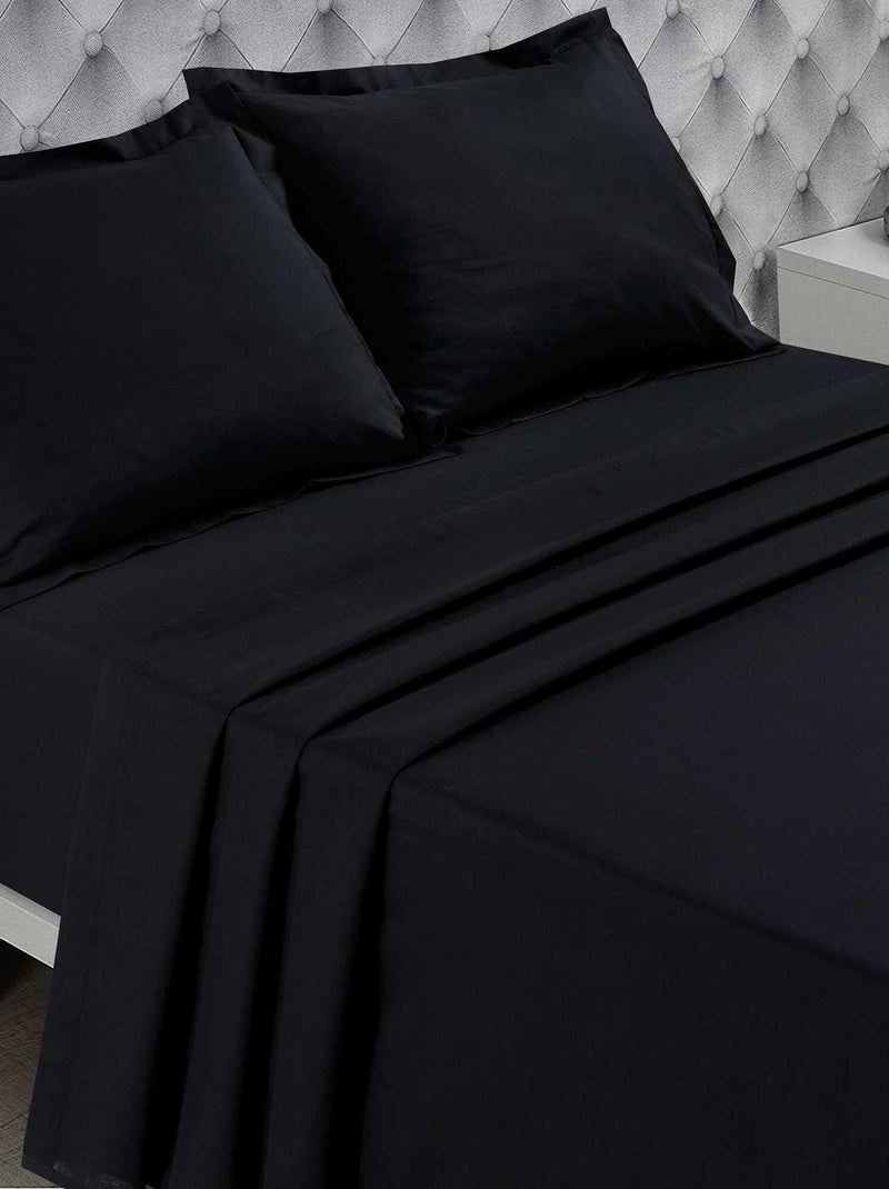 Drap plat uni noir - Kiabi