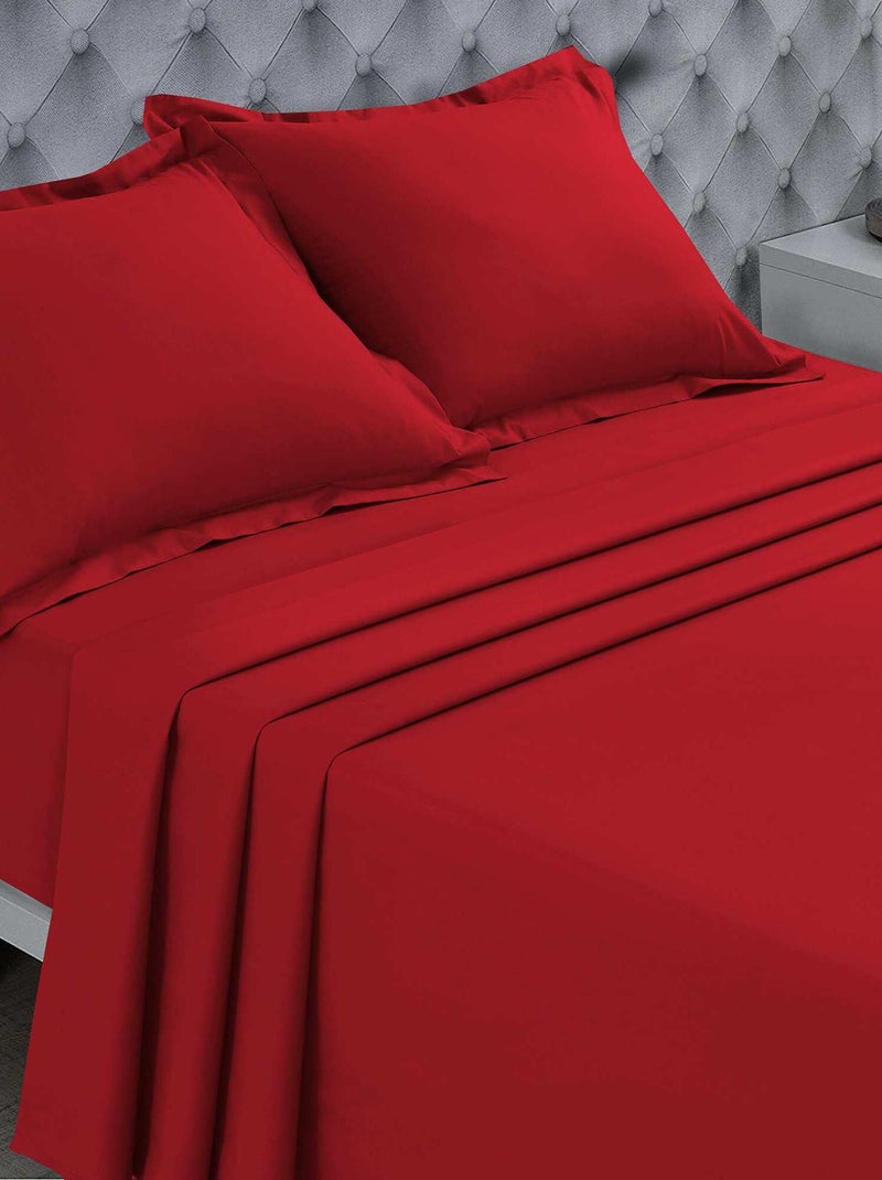 Drap plat uni rouge - Kiabi